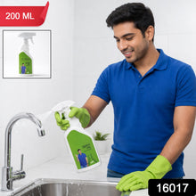Bathroom tap cleaning solution in spray bottle