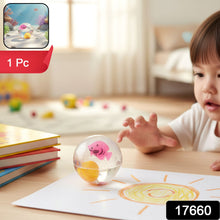 Impact-activated LED flashing LED light on bouncy ball