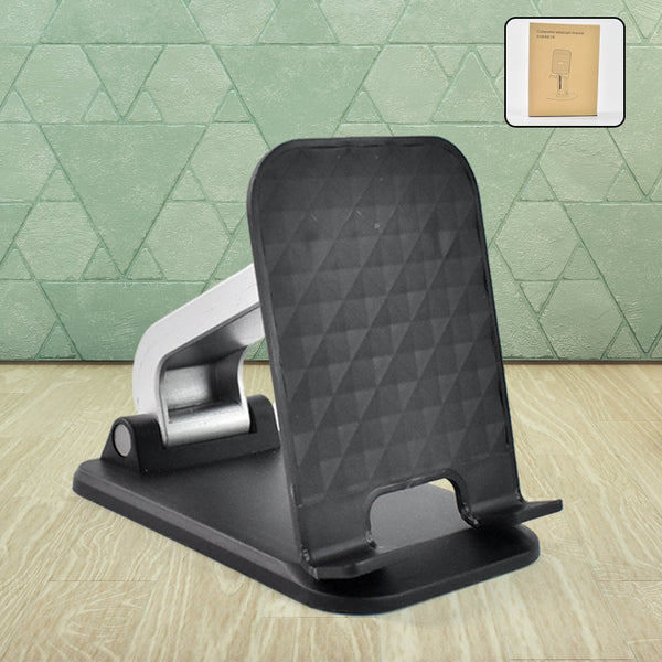 Sturdy mobile phone holder adjustable desk stand in use