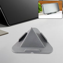 Front view of Grey Pyramid Mobile Stand supporting a smartphone
