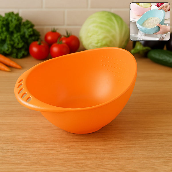 Virgin Rice Bowl Durable Plastic Strainer, Water Strainer | Vegetable & Fruits Washing Bowl