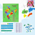 India Map Puzzle with colorful detachable state pieces for educational play