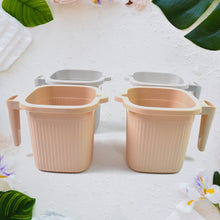 Single 1000ml plastic bath mug with a square shape and sturdy handle.