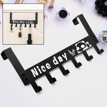 The 6-hook carbon steel over door hook rack showcasing its sturdy construction.