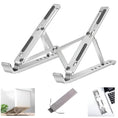 Ergonomic adjustable aluminum laptop stand folded for portability