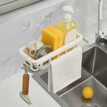 Side view of the Bathora kitchen sink organizer, showcasing its retractable design and drainage holes.