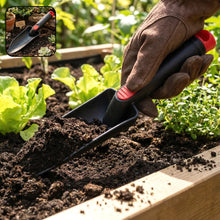 Durable hand garden trowel with scoop blade for easy soil transfer