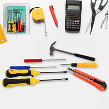 7-piece hand tool kit with magnetic wristband displaying tools and wristband