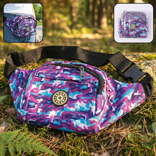 Stylish camouflage waist bag with zippered compartments for travel and sports