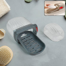 Soap box holder with transparent dust-proof lid keeping soap clean and dry