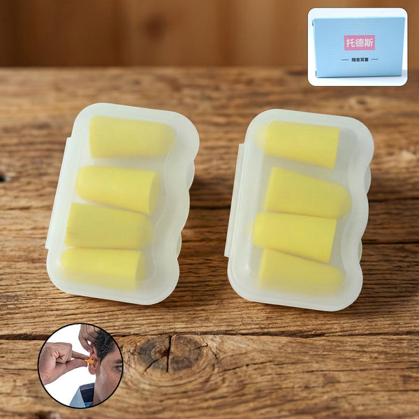 Soft foam noise reduction ear plugs with compact storage case