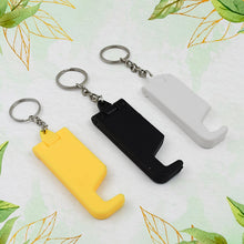 Set of 2 in 1 plastic keychain mobile phone stand in multicolor