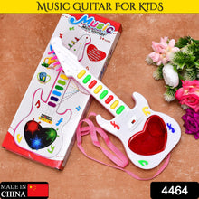 Brightly colored Kids Mini Guitar Toy with flashing lights on a white background.