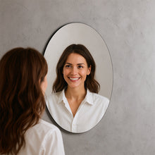 Elegant Oval Frameless Wall Mirror for Home & Office Decor (6 Pc)