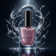 Bottle of Purple Metallica Nail Polish with shimmering opal purple shade