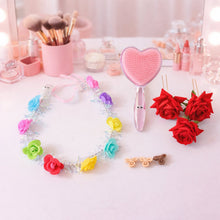 Beauty & Hair Styling Combo Set featuring floral accessories and detangling brush
