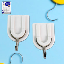 Multipurpose stainless steel adhesive wall hooks displayed on a clean white background.