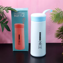 Plastic flask water bottle in blue lid and white body with 400ML capacity