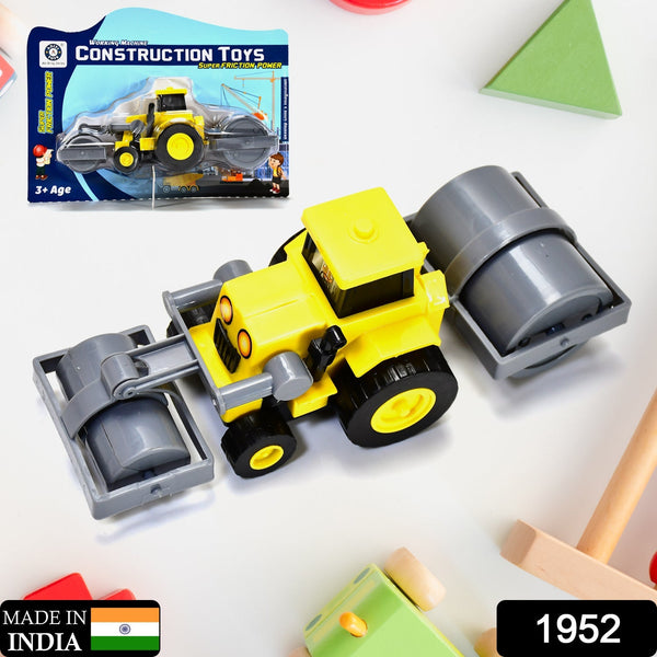 Yellow friction-powered excavator loader toy for active playtime.