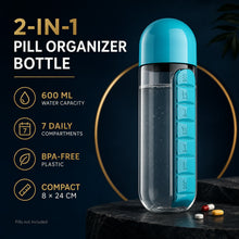 Pill Organizer Water Bottle 600ml – Travel Friendly | Own Hydrate
