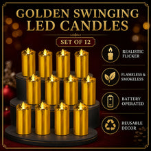 Flickering LED Candles (12 pcs) – Realistic Flame Decor | JubileeJoy
