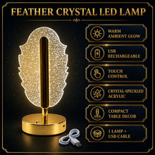 Detailed view showcasing the key features of the Feather Shape Crystal Table Lamp.