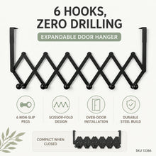 Door Hanger – 6 Hook Steel Coat Rack for Home Organization | GlimmerHome
