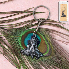 Front view of antique finish Lord Shiva metal keychain