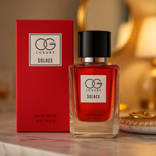 Luxury Solace Eau De Parfum 50ml bottle showcasing floral woody fragrance
