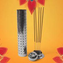 Close-up of stainless steel agarbatti stand as home temple essential