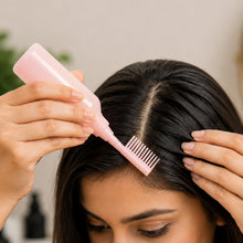 Hair oil bottle comb attachment