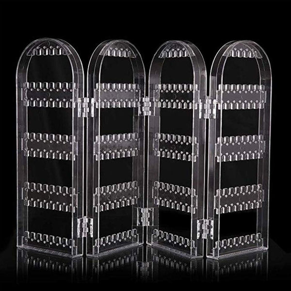 4-fold acrylic earring screen holder display stand clear foldable India