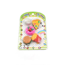3D Food-Shaped Colorful Eraser Set – Cute Novelty Mini Erasers for Kids (5 Pc Set)