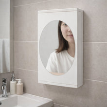 Rotating bathroom mirror cabinet wall mounted with storage shelves 22x42 cm