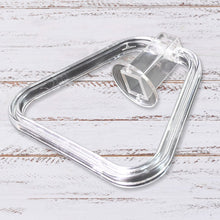 Close-up view of the durable ABS plastic material of the square towel ring.