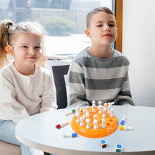 Close-up of colorful pegs used in IQ Challenge memory chess game