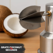 Kitchen coconut scraper featuring vacuum lock for stable and safe use