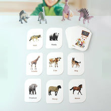 Laminated animal flash cards with safe rounded edges for toddlers