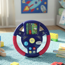 Bright and colorful musical steering wheel toy designed for toddlers