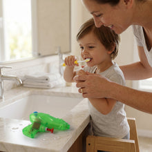 Child-friendly ergonomic toothbrush handle with cartoon airplane design