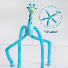 Collection of vibrant LED giraffe telescopic toys ready for play.