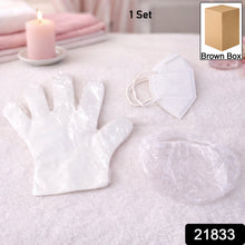 Compact hygiene care set with disposable mask and gloves for personal protection