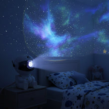 Astronaut star projector night light showing USB power connection