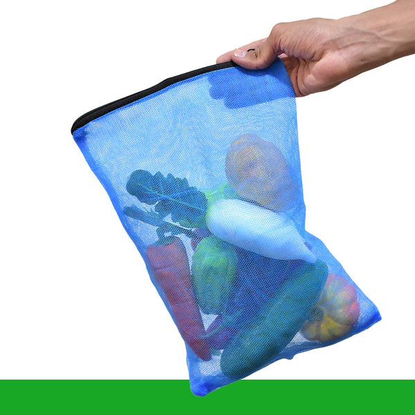 Zippered fridge storage bag for vegetables and fruits