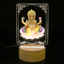 Close-up of 3D UV printed acrylic Lord Ganesh frame with soft warm glow