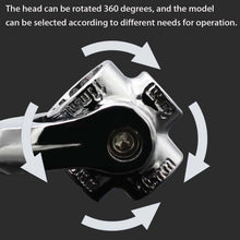 Universal socket wrench engaging a hex bolt, showcasing its adaptability for different fasteners.