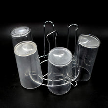 Front view of the round glass holder, perfect for delicate glasses.