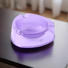 Compact transparent purple ashtray for personal or office use
