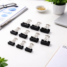 Strong black binder clips set for office and home use