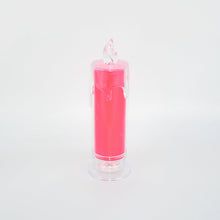 Detailed view of the red LED flameless candle, highlighting its safe and captivating glow.